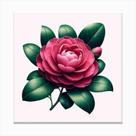 Pink Camelia Flower Canvas Print