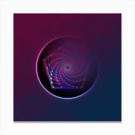 Geometric Neon Glyph on Jewel Tone Triangle Pattern 375 Canvas Print