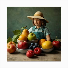 Gardener Summer Fruits Art Print 1 Canvas Print