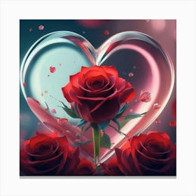 Heart Shaped Roses Canvas Print