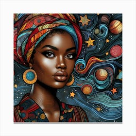 Elyndra Celestial Portrait Canvas Print