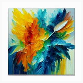 Gorgeous, distinctive yellow, green and blue abstract artwork 14 Canvas Print