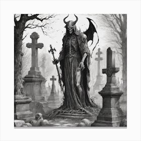 Demon Of The Cemetery Canvas Print