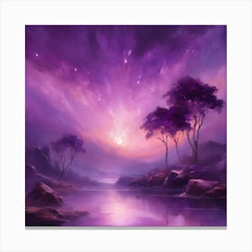 Purple Night Sky Canvas Print