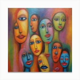 Faces Of The World Canvas Print