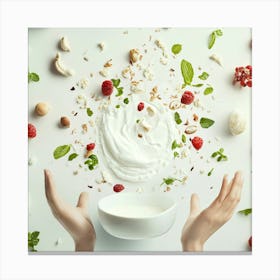 Image Of A Bowl Of Yogurt Canvas Print