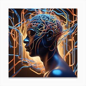 A Vibrant And Dynamic Image Featuring A Labyrinth Of Interconnected Neural Pathways Symbolizing Th Canvas Print