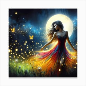 Fairy Girl In The Meadow Canvas Print