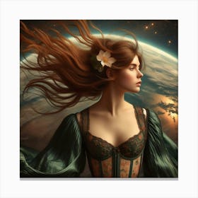 Girl In Space 1 Canvas Print