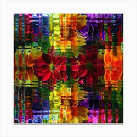 Colorful Flowers In Water Canvas Print