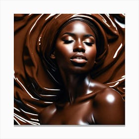 Beautiful African Woman In Chocolate Canvas Print