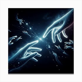 Two Hands Reaching For Each Other Dreamscape Canvas Print