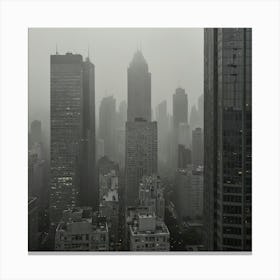 New York City In The Fog Canvas Print