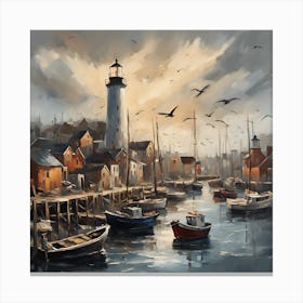 Harbor At Dusk 2 Canvas Print