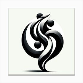 Black And White Logo Canvas Print