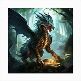 A Digital Collectible Card Featuring A Mythical Creature In A Fantasy Realm 787584844 (3) Canvas Print