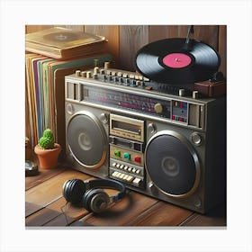 Old School Boombox 4 Canvas Print