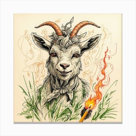 Goat With Horns 16 Canvas Print