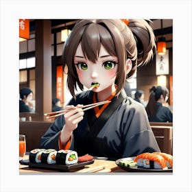Sushi girl Canvas Print