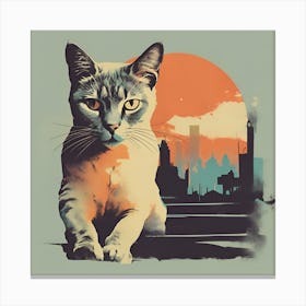 Cat In The City Canvas Print