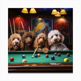 Pool Dogs Canvas Print