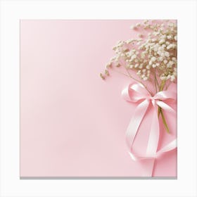 Baby'S Breath On Pink Background Canvas Print