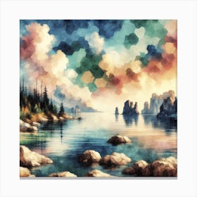 Watercolor Of Lake Tahoe Canvas Print