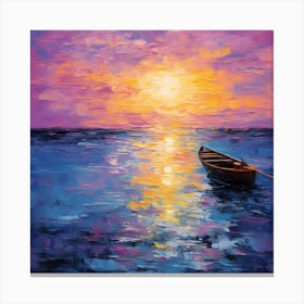 Lustrous Lavender: Monet's Brush on Seawater Canvas Canvas Print