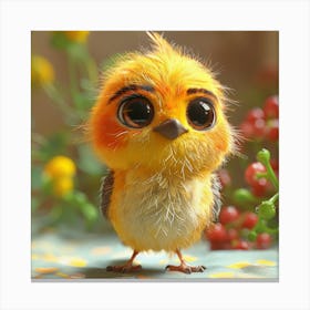 Little Bird With Big Eyes Canvas Print