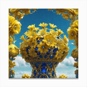 Yellow Flowers In A Vase Canvas Print