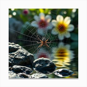 Spider Near Water Canvas Print