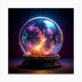 Firefly Magic Ball, Dark Background, Fairy Tale, Fairytale, Character Concept, Mystical, Enchanting, (3) Canvas Print