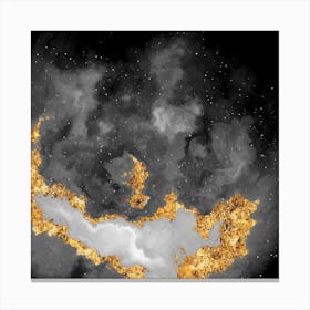 100 Nebulas in Space with Stars Abstract in Black and Gold n.074 Canvas Print