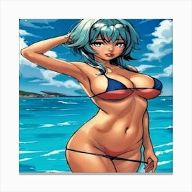 Anime Girl In Bikini-Drucke 07.12.2024--d483f7a Canvas Print