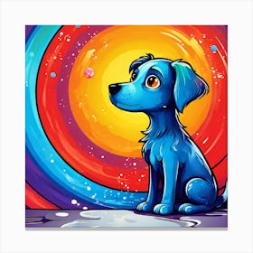 Blue Dog art print Canvas Print