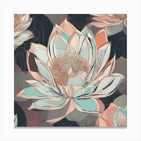 Lotus Flower Seamless Pattern 2 Canvas Print