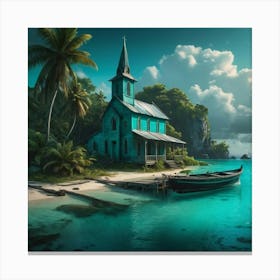 Church On The Beach 1 Canvas Print