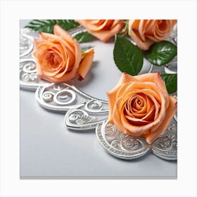 Roses In A Frame 4 Canvas Print