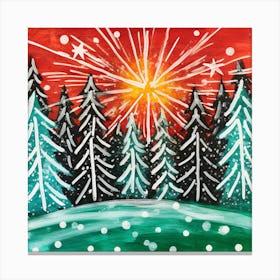 Christmas Tree Painting Canvas Print