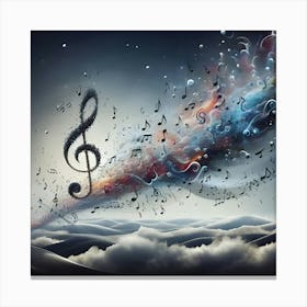 An Image Visualizing Musical Notes In An Abstract And Dynamic Composition 5 Canvas Print