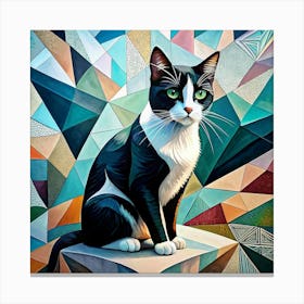 Geometric Cat Canvas Print