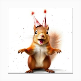 Birthday Squirrel Canvas Print
