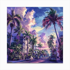 Sunset In Miami 3 Canvas Print