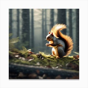 Squirrel In The Forest 190 Canvas Print