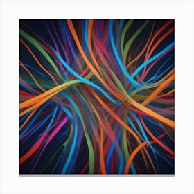 Abstract Colorful Lines 6 Canvas Print