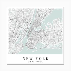 New York New York Street Map Minimal Color Square Canvas Print