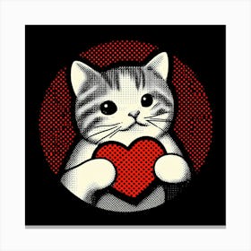 Valentine'S Day Cat 1 Canvas Print