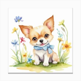 Watercolor Chihuahua Canvas Print