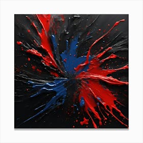 Blue And Red Splash Canvas Print