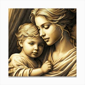 Mother And Child Happy Mother's Day 21 Canvas Print